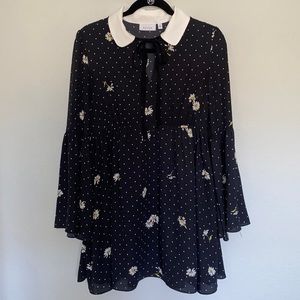 Navy blue floral dress